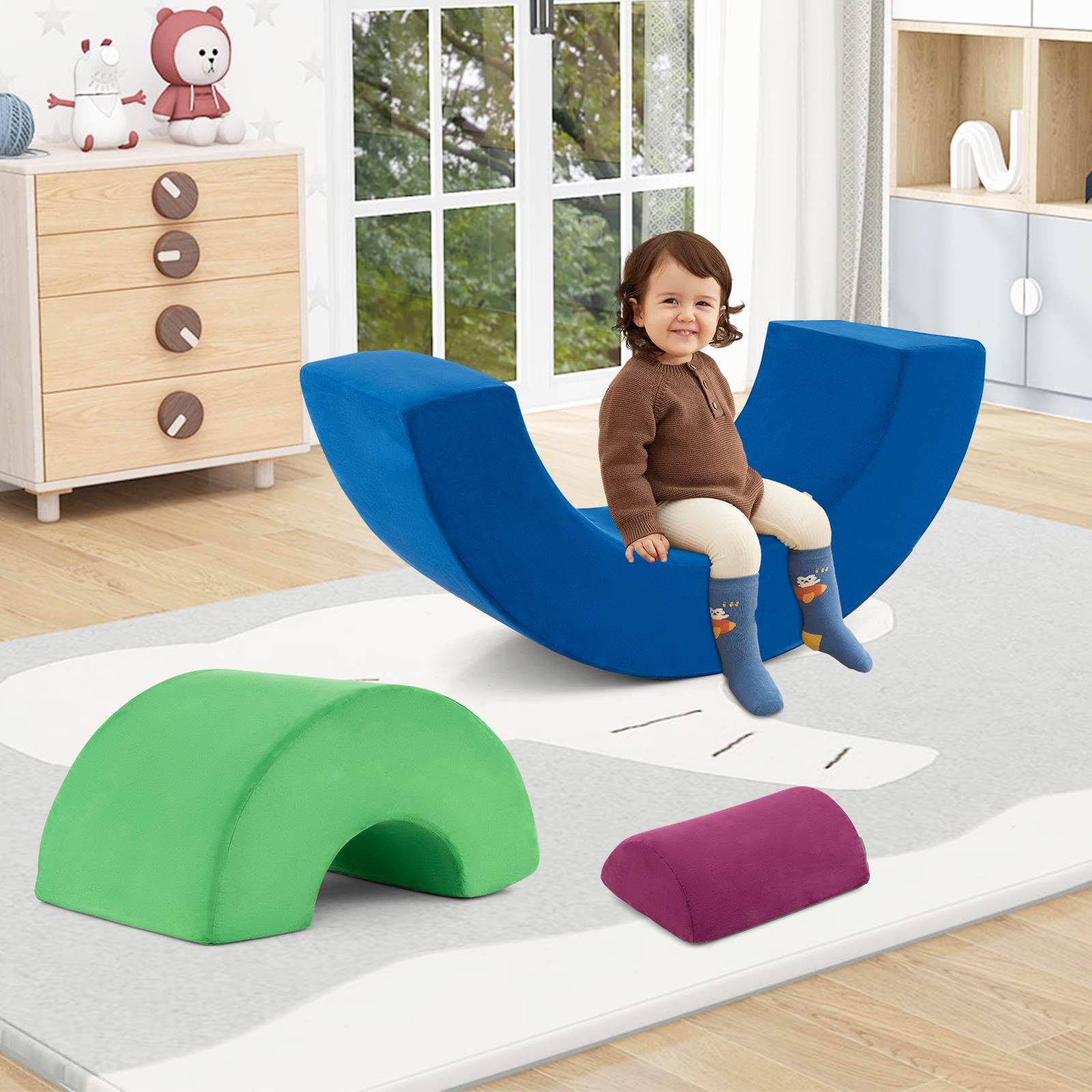 3 Piece Toddlers Climbing Toys with Elastic Filling