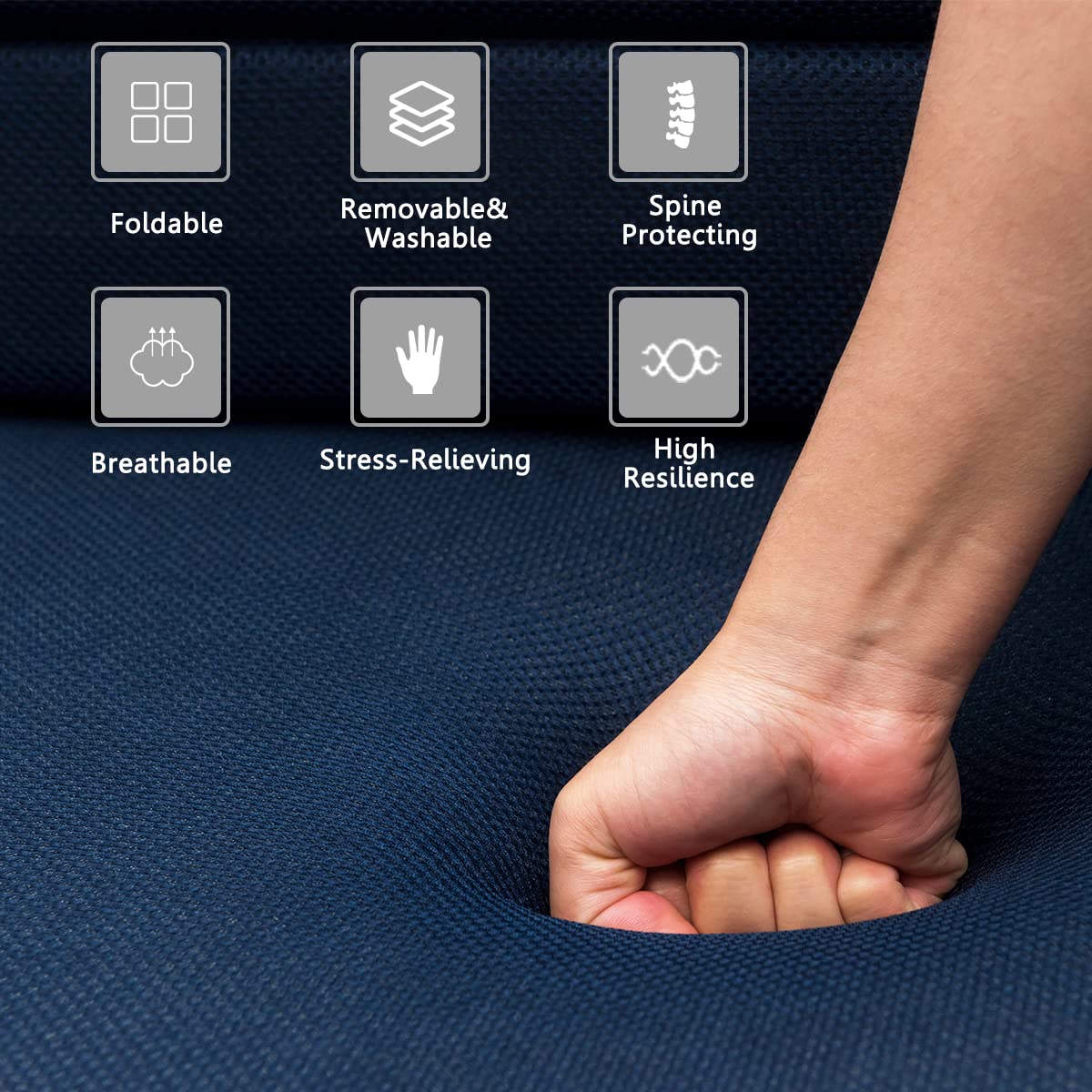 Giantex 10cm Folding Mattress, Portable Sofa Bed Play Mat for Guests Kids