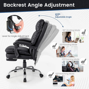 Soft Padded Office Chair, Ergonomic Adjustable Reclining Chair