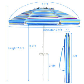 Giantex 7.2 Ft Beach Umbrella, Patio Sunshade Umbrella with Sand Anchor