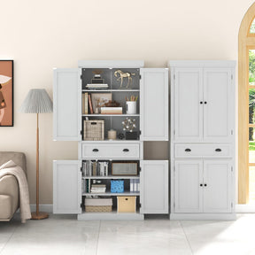 183.5CM Kitchen Pantry Storage Cabinet, Tall Freestanding Cupboard