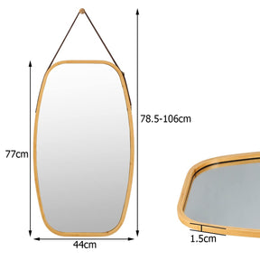 Giantex Wall Hanging Mirror, Bathroom Full Length Mirror, Hanging Wall-Mounted Mirror w/ Bamboo Frame