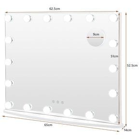 Giantex 65cm Vanity Mirror with Lights, Large Makeup Mirror with 18 Dimmable LED Bulbs, Wall-Mounted