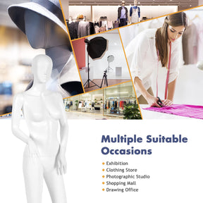 177 cm Female Mannequin, Adjustable & Detachable Manikin with Stable Iron Base