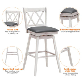 Giantex Set of 2 Bar Stool, Counter Height Barstool W/Foot Rest Upholstered Cushion