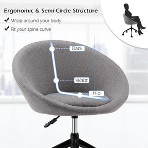 Giantex Modern Swivel Accent Chair, Round Back Desk Chair, Height Adjustable Home Office Chair