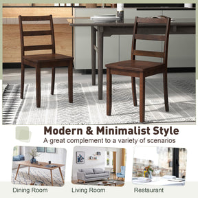 Giantex Wood Dining Chair Set of 2 w/Rubber Wood Legs, High Curved Backrest, Armless Kitchen Chairs