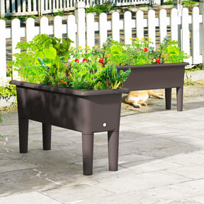 2 PCS Raised Garden Beds, Self-Watering Planter Box with Detachable Legs & Drainage Hole