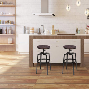 Giantex Swivel Bar Stool Set of 2, Counter Height Bar Chairs w/Adjustable Height, Footrest & High Seat