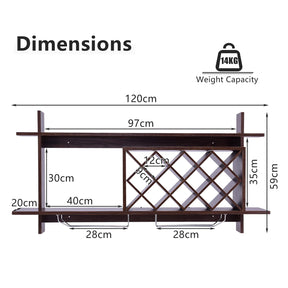 Giantex Wall-mounted Wine Rack, Modern Wine Shelf Organizer