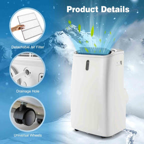 14000/16000 BTU 4-in-1 Portable Air Conditioner with Fan and Sleep Mode