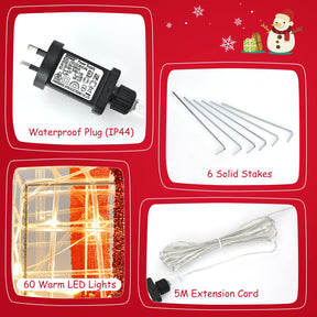 Set of 3 Christmas Lighted Gift Boxes Suitable for Indoor and Outdoor