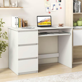 Computer Desk w/ Power Outlet Ketboard Tray & Drawers Workstation Home Office