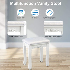 Dressing Table Stool Set, LED Vanity Makeup Table Desk