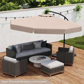 3m Offset Hanging Umbrella with Cover Patio Cantilever Umbrella w/Easy Tilt Adjustment