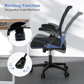 Giantex Ergonomic Office Chair, Adjustable Swivel Task Chair with Flip-Up Armrests