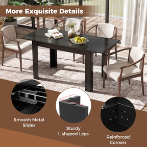 Extendable Dining Table Kitchen Industrial Table w/ Adjustable Tabletop