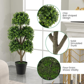 Giantex 115 cm Artificial Boxwood Topiary Ball Tree