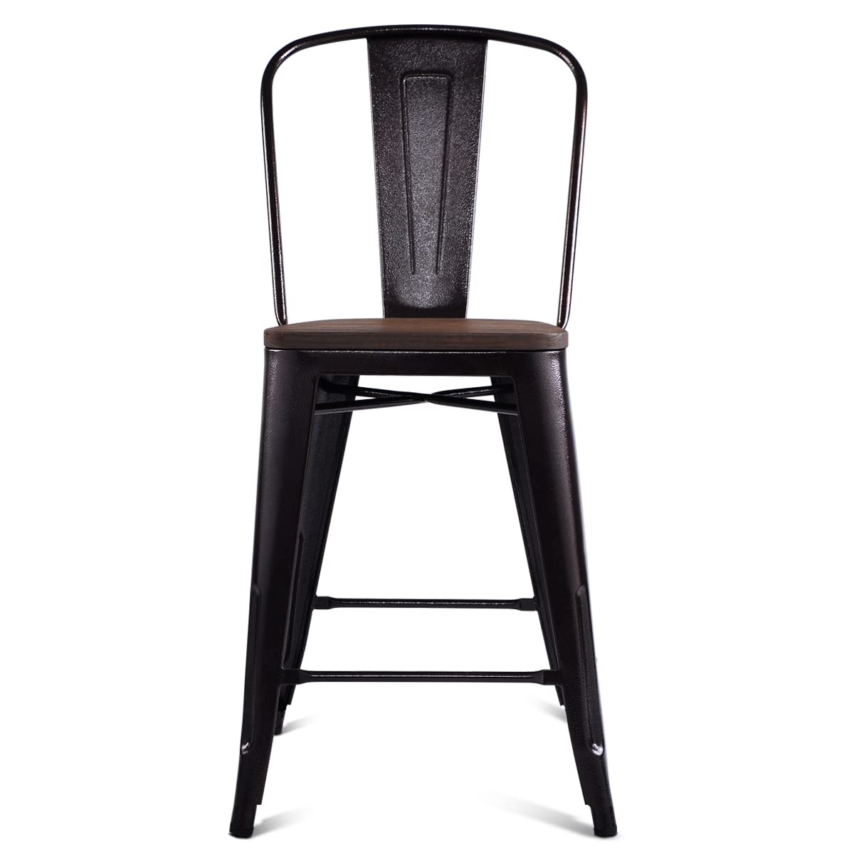 Giantex Metal Bar Stool Set of 2, Industrial Metal Chairs Set