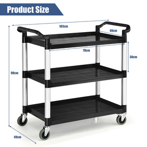 Giantex 3-Tier Rolling Utility Cart, Heavy Duty Food Service Cart