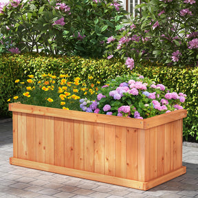 Raised Garden Bed, Wooden Planter Box with 4 Drainage Holes & Detachable Bottom Panels
