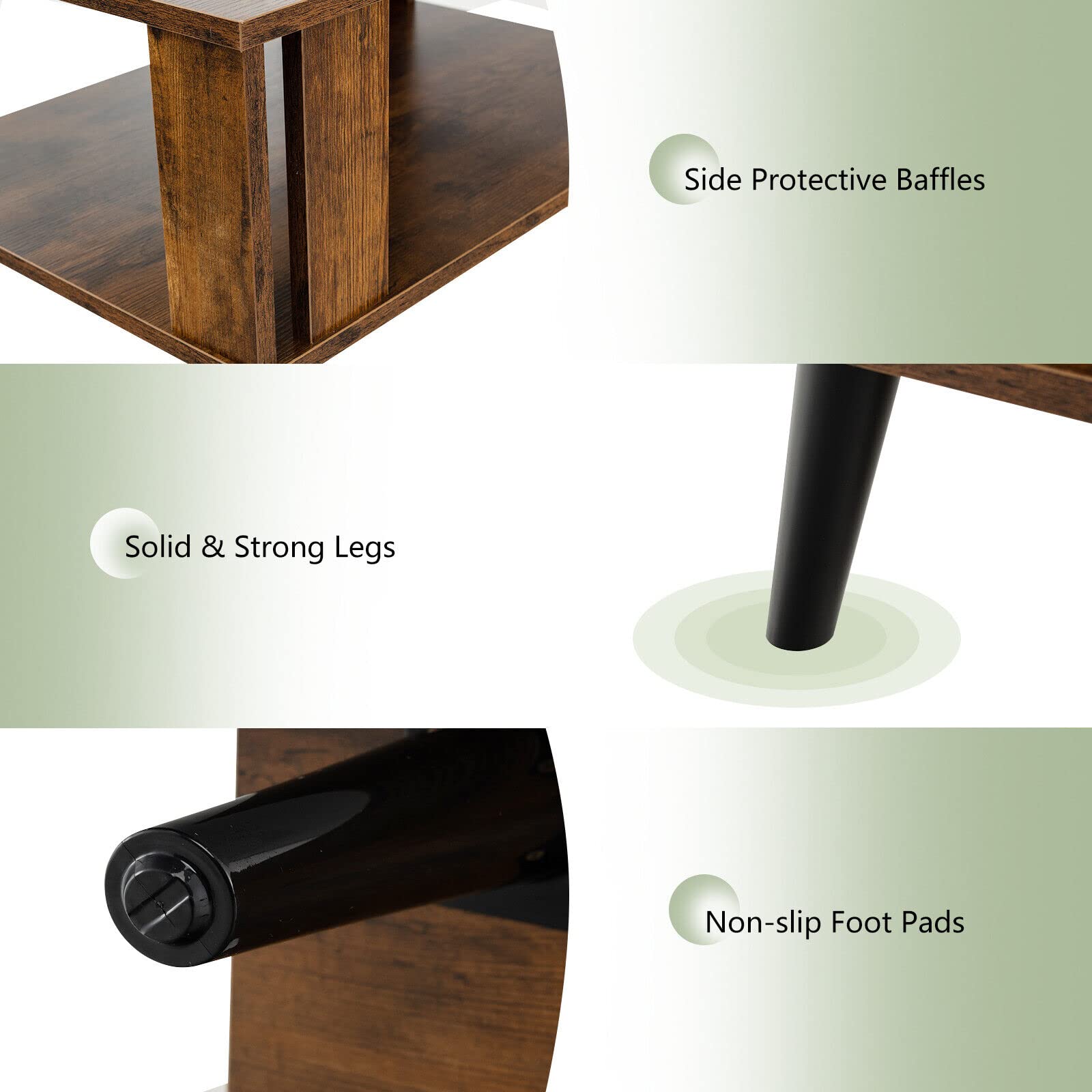 Giantex Coffee Table with Storage Shelf, 2-Tier Tea Table w/Supportive Legs