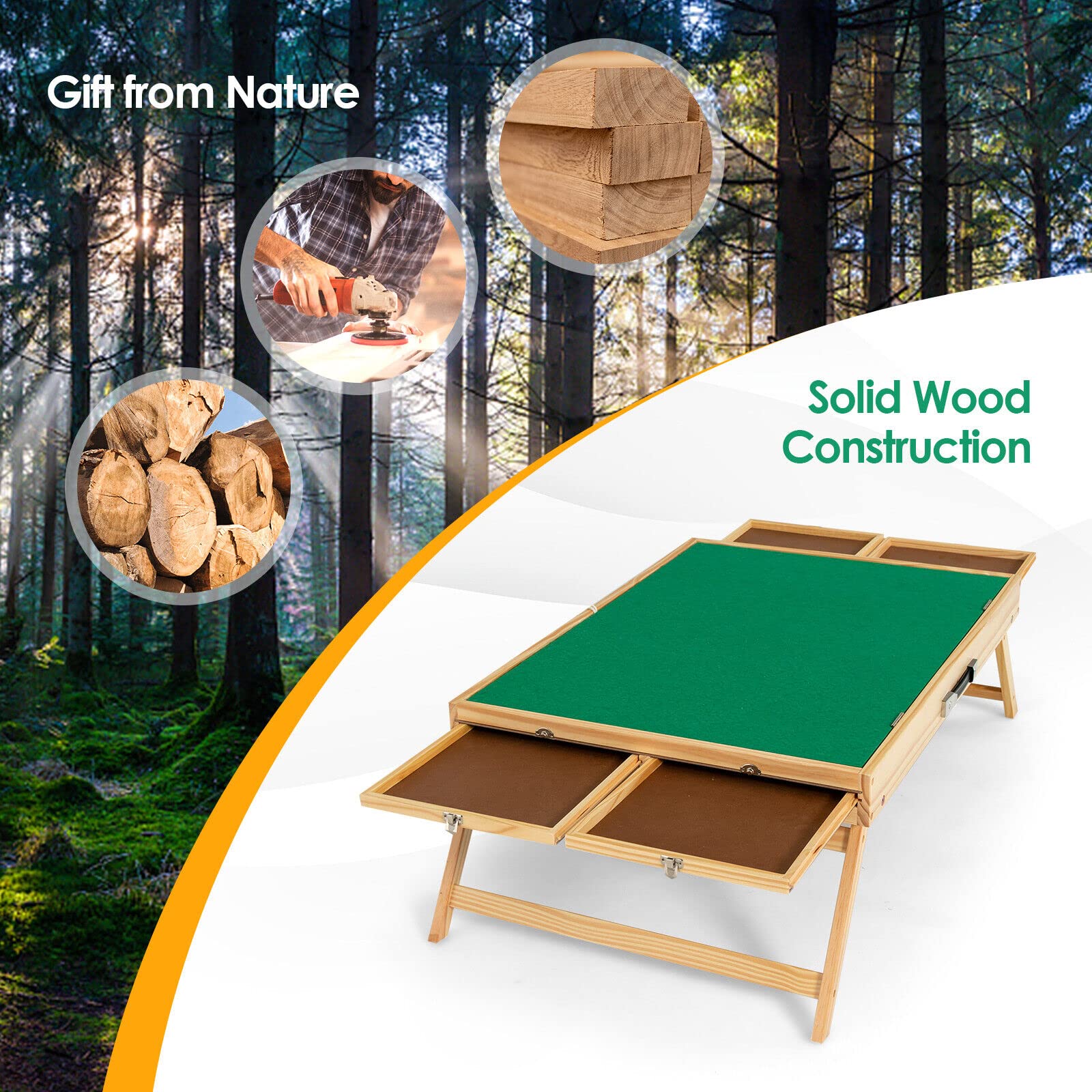 1000 PCS Portable Puzzle Table, 3-Angle Adjustable Jigsaw Board with Anti-Slip Felt