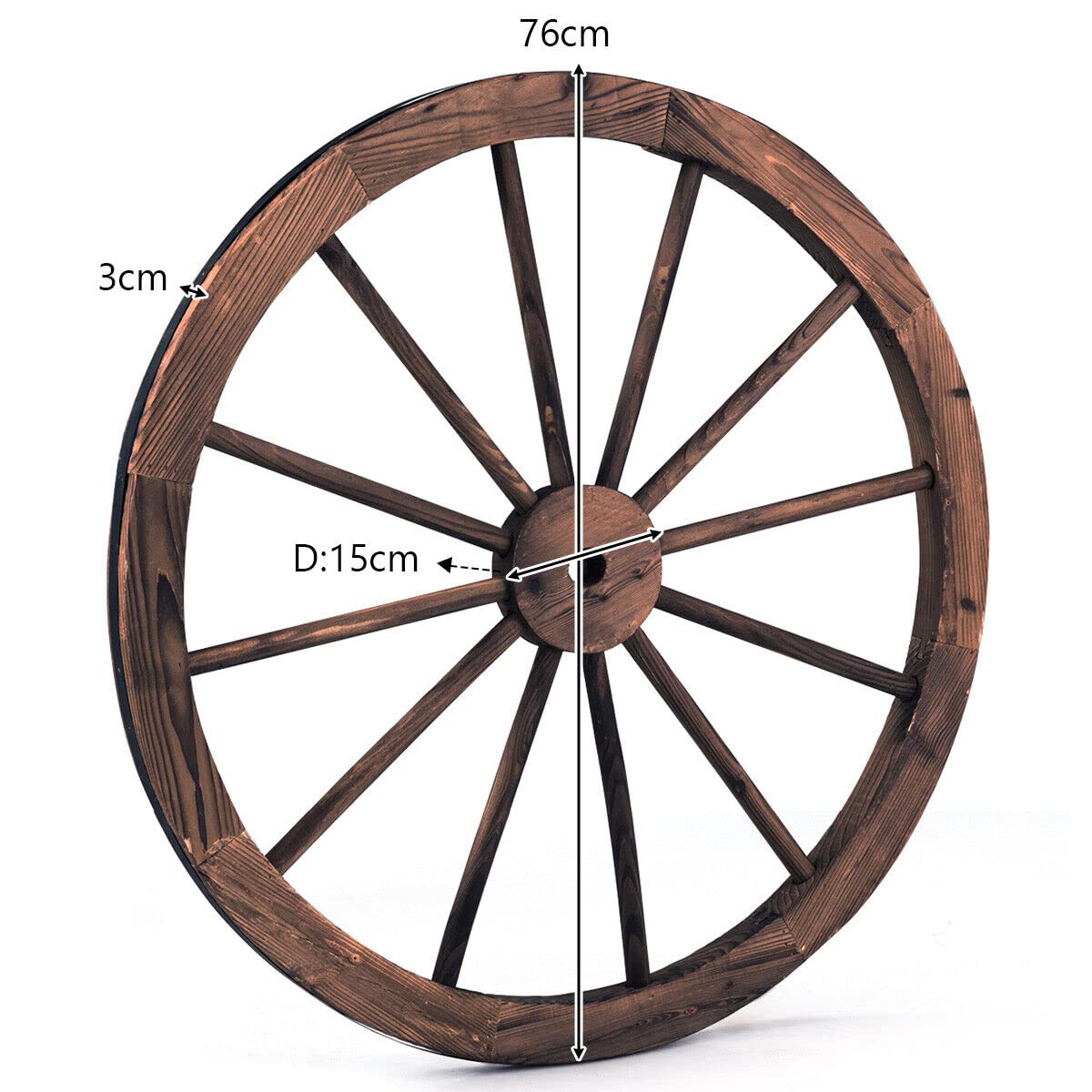 Giantex Set of 2 Decorative Wooden Wheels