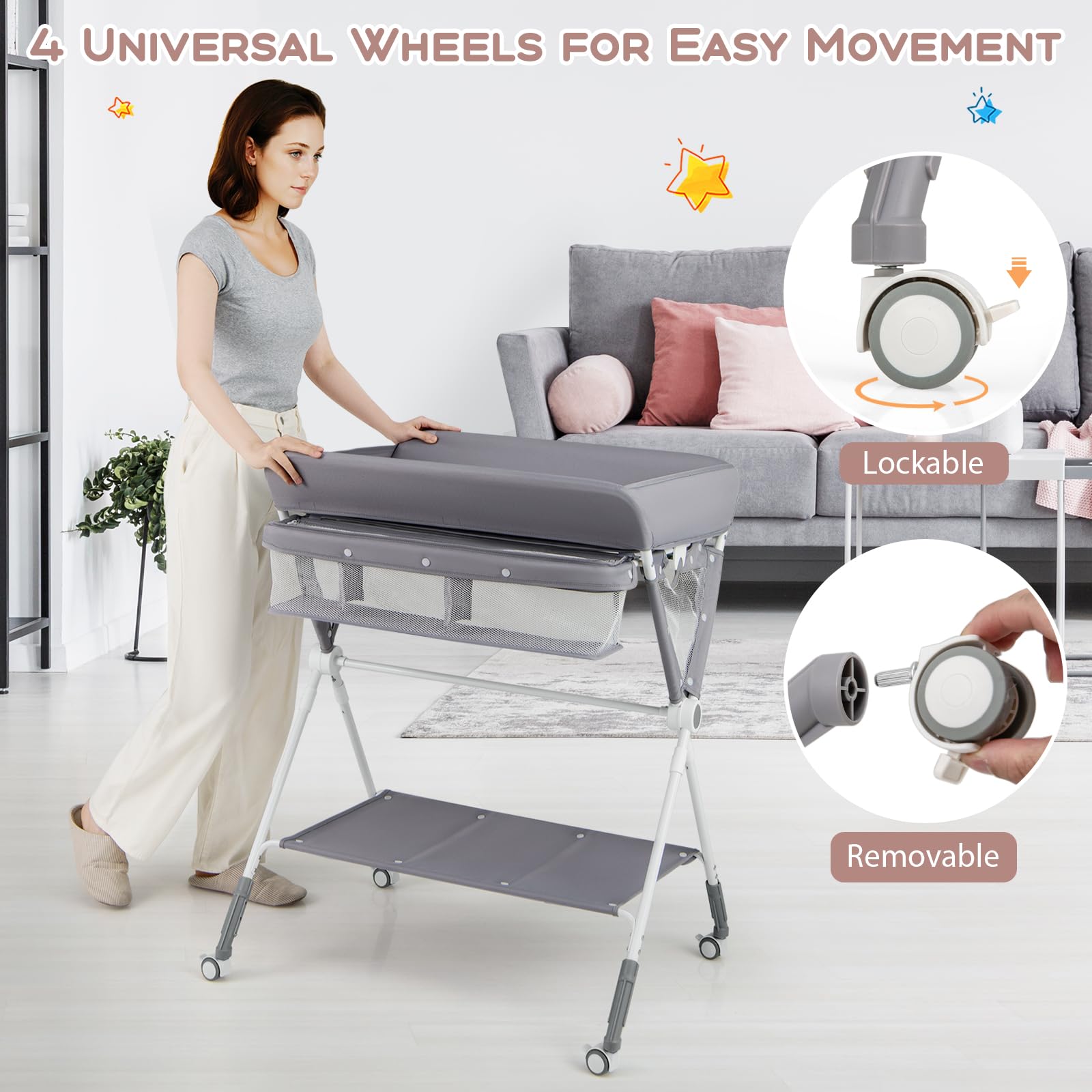 BABY JOY Foldable Baby Changing Table
