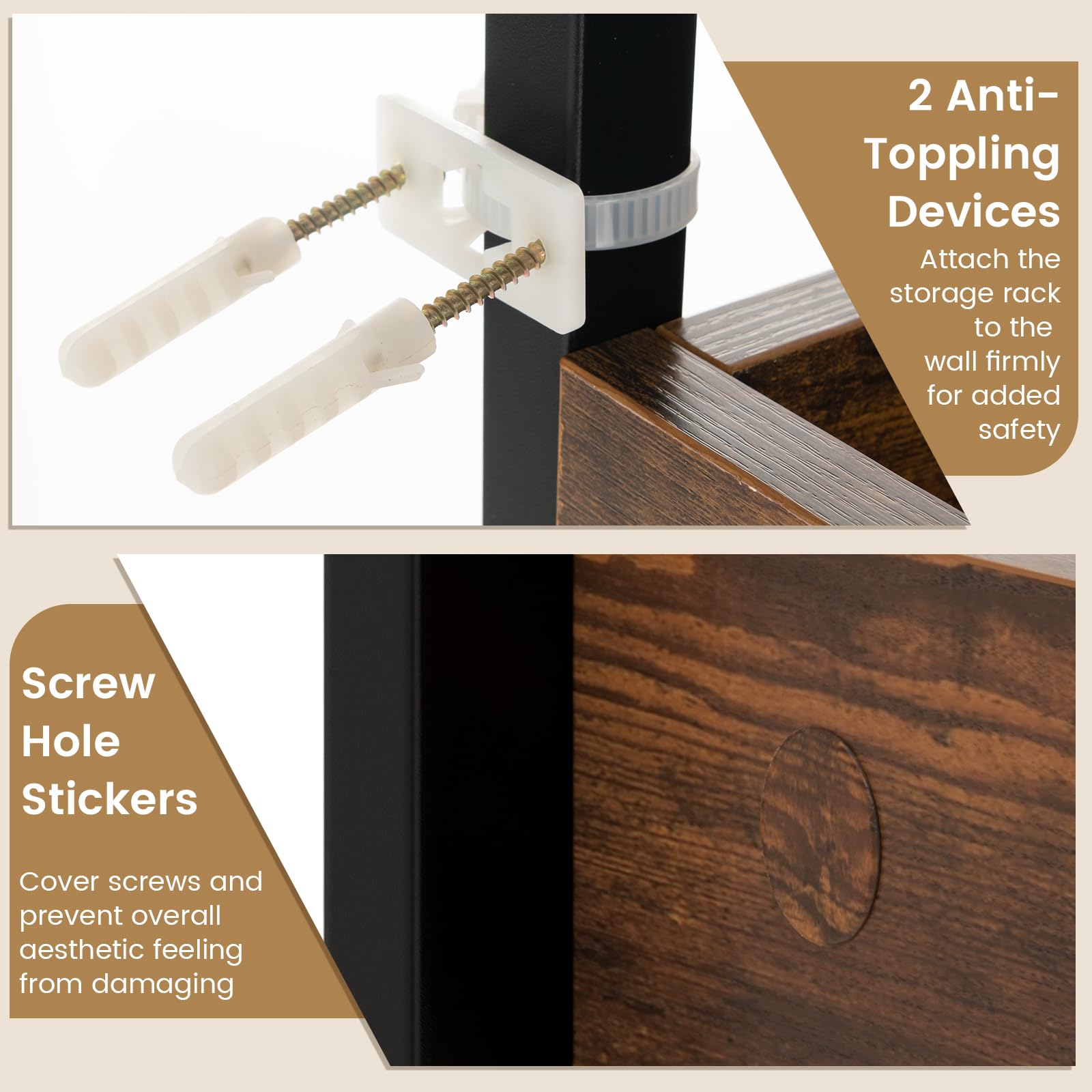 Giantex Over The Toilet Storage Rack 3-Tier Bathroom Space Saver Organizer Shelf w/ 4 Hooks & Adjustable Bottom Bar