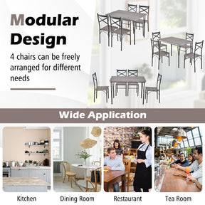 Giantex 5-Piece Dining Table Set, Modern Rectangular Dining Table & 4 Dining Chairs Set