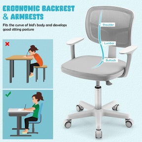 Children Study Computer Chair with Adjustable Height, Lumbar Support for Home, School, Office