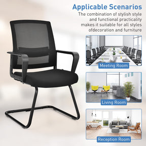 Giantex Visitor Chair, Meeting Room Chair w/Adjustable Lumbar Support