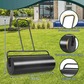 48L/63L Lawn Roller Heavy-Duty Steel Push/Pull Sod Roller Lawn Rolling Machine
