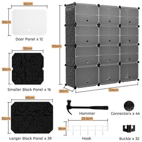 Giantex 12-Cube Shoe Rack Organizer, 48 Pairs Expandable Modular Shoe Storage Cabinet with Door