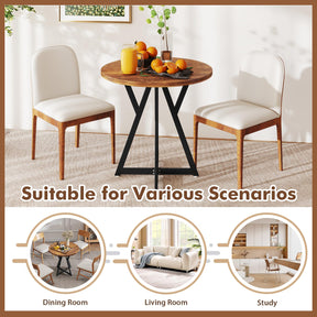 31.5 Inch Round Dining Table for 2-4, Modern Kitchen Table with Thick Wooden Tabletop