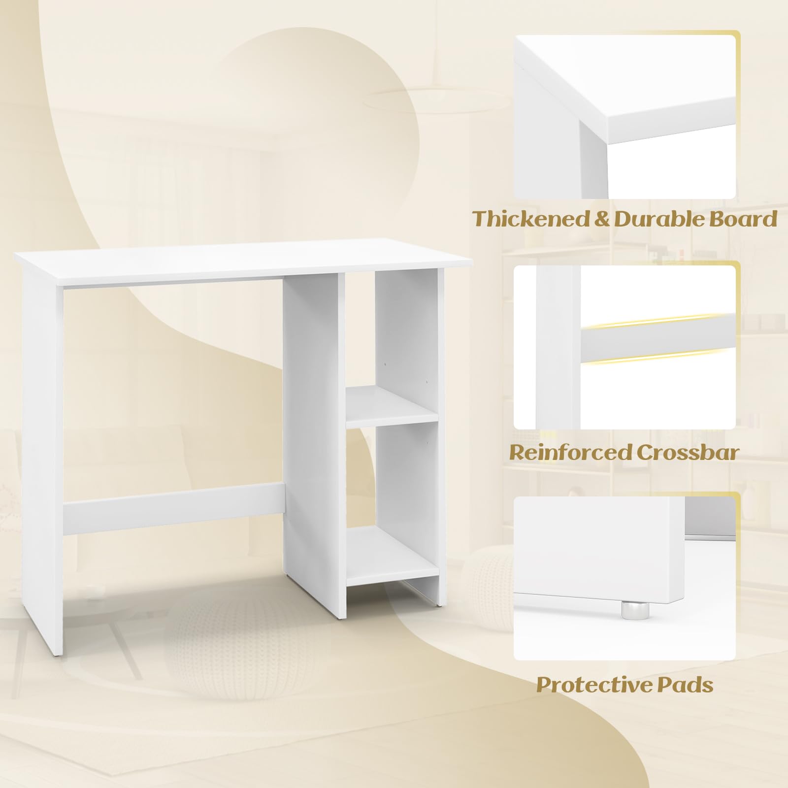 Small Computer Desk with Storage