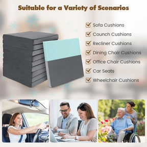 Giantex 10 Pack Seat Cushions Gel Memory Foam Infused Square Chair Pads