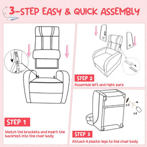 Kids Recliner Chair with Side Pockets