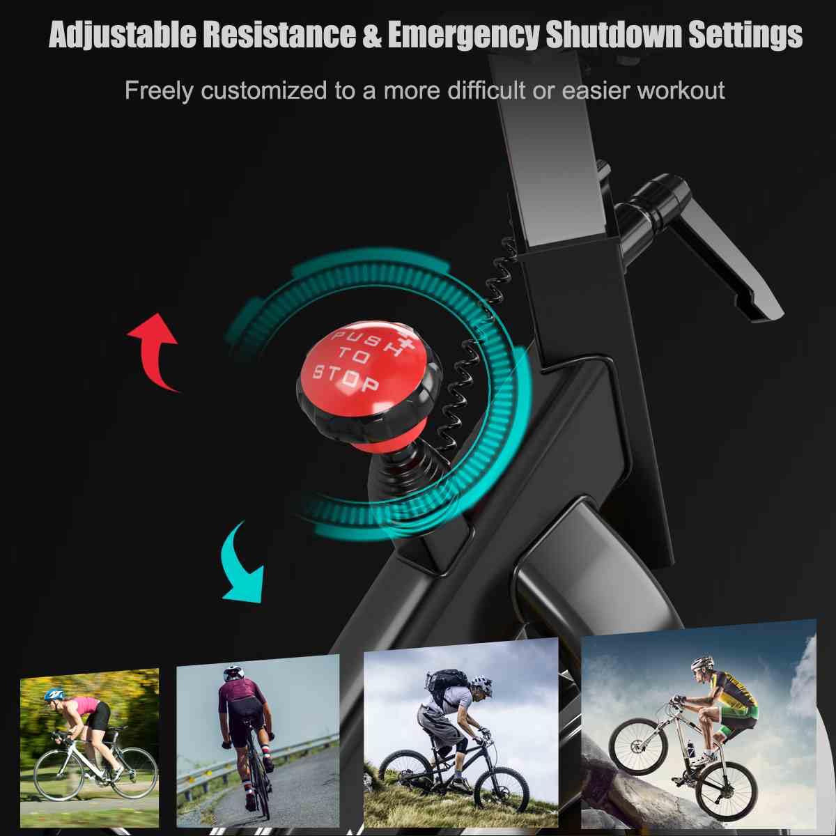 Magnetic Exercise Cycling Bike w/ Adjustable Resistant&Multi-Position Adjustment