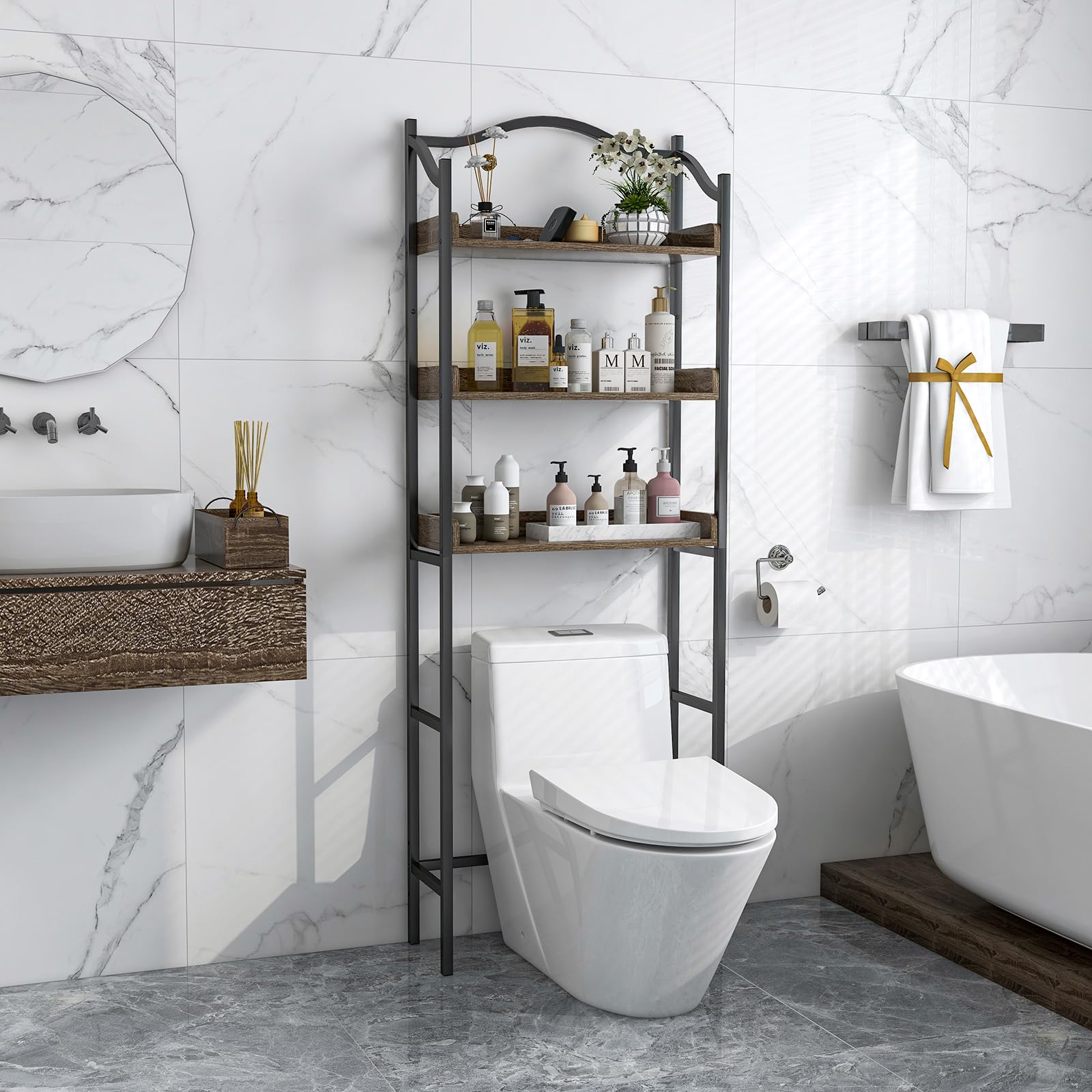 Over The Toilet Storage Rack, 3-Tier Bathroom Shelf Organizer