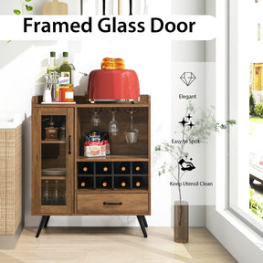 Giantex Wine Cabinet, Buffet Sideboard with Removable Wine Rack, Drawer, Shelves