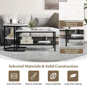 Giantex Nesting Coffee Table Set of 2, Detachable Table Set