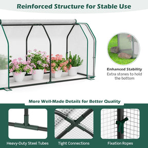 Portable Greenhouse with Roll-Up Zippered Door for Garden