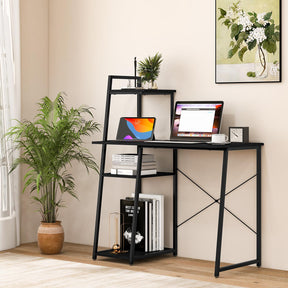 Computer Desk Study Writing Desk Workstation w/ Bookshelf Host Stand Home Office