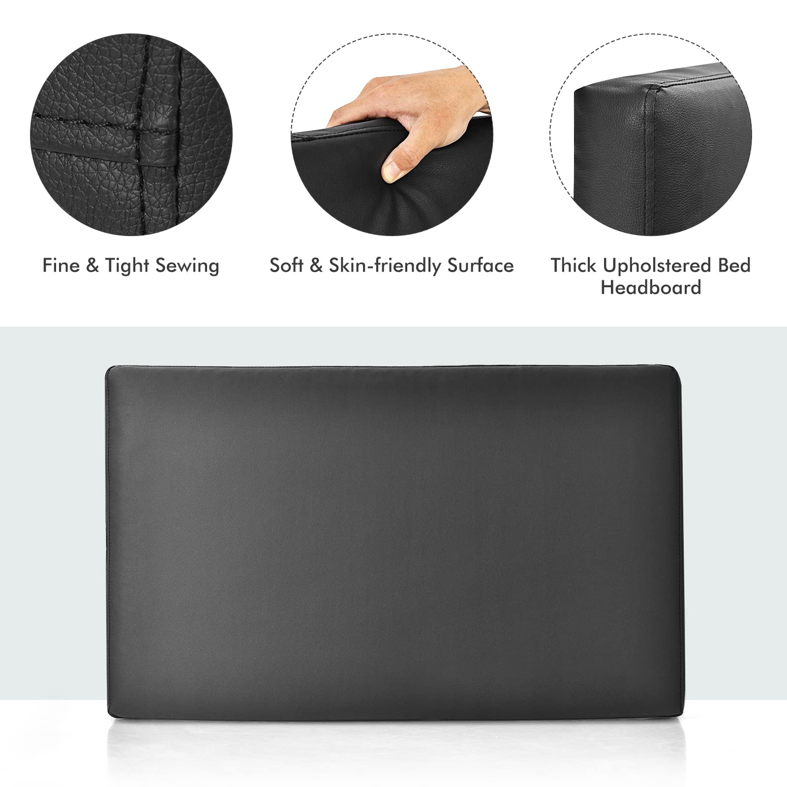 Giantex Wall-Mounted Headboard, Modern PU Leather Upholstered Headboard