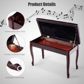 Giantex Piano Bench Stool w/Padded Cushion & Music Storage, Perfect for Home Use