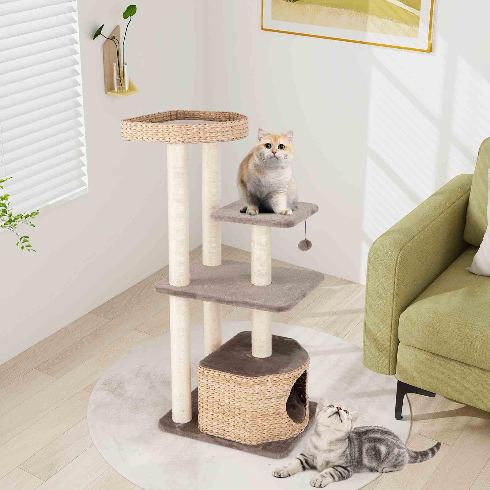 131cm Cattail Cat Tower for Indoor Kittens & Adult Cats