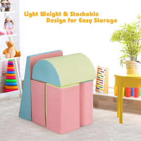 BABY JOY 5-Piece Kids Climb & Crawl Activity Playset, Lightweight Soft Foam Block Activity Play Structures