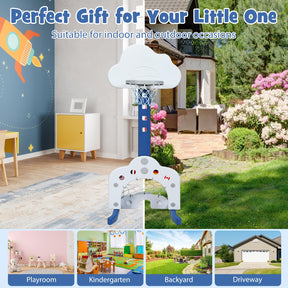 HONEY JOY Kids Basketball Hoop, 3 in 1 Toddler Sports Activity Center